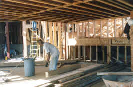 Garage level ceiling joists installed- from North.jpg (1253514 bytes)