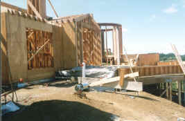 main level wall framing and garage deck- from East.jpg (1185843 bytes)